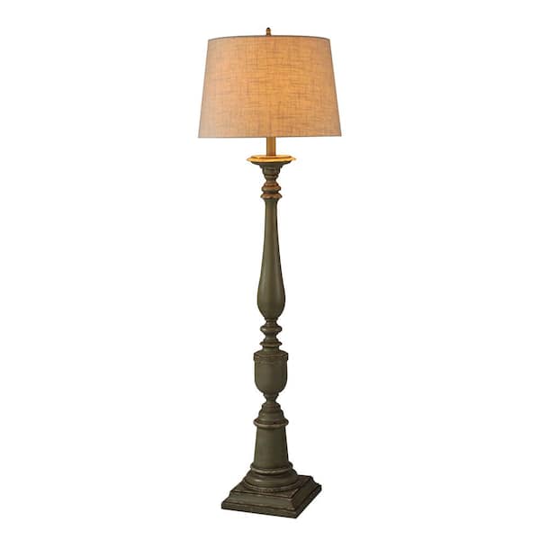 distressed wood floor lamp