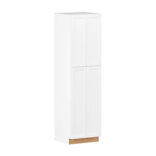 Designer Series Melvern 24 in. W x 24 in. D x 90 in. H Assembled Shaker Tall Pantry Kitchen Cabinet in White