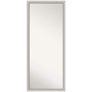 Non-Beveled Salon Silver Narrow 26.5 in. W x 62.5 in. H Decorative Floor Leaner Mirror