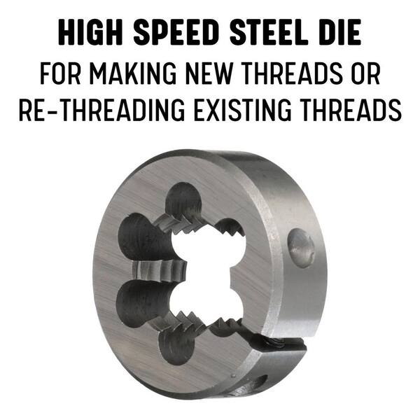 thumbnail image 2 of Triumph 1/4-28 Round Self-Adjusting Carbon Steel Die – 5 Pack – USA Made 2 of 3