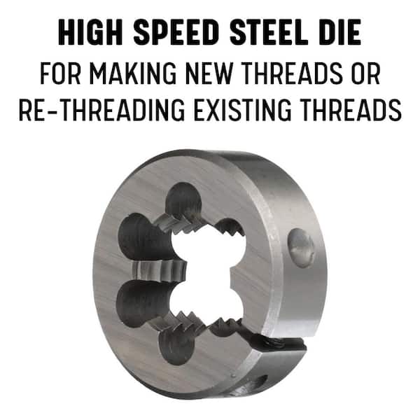 Morse Cutting Tools 31551 Adjustable Round Fractional Split Dies 1/2 Thick 18 Size 5/8 High-Speed Steel 1-1/2 Outside Diameter Bright Finish 