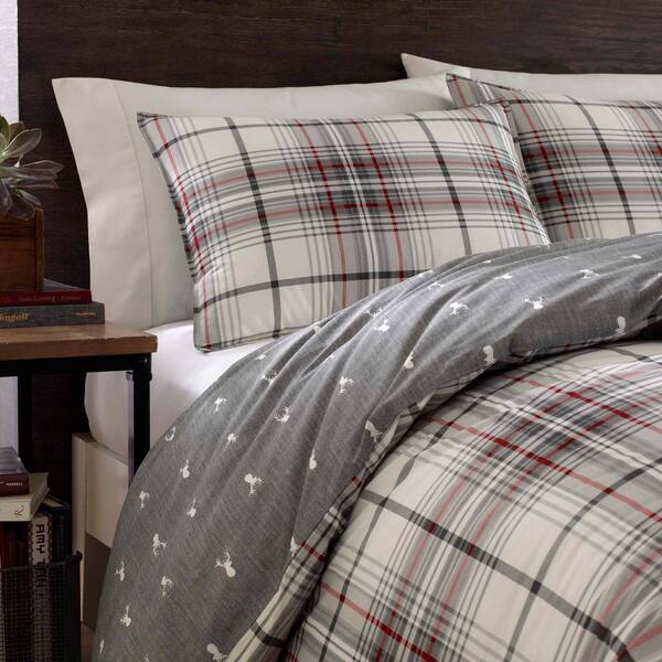 Alder Charcoal Plaid Cotton Comforter Set