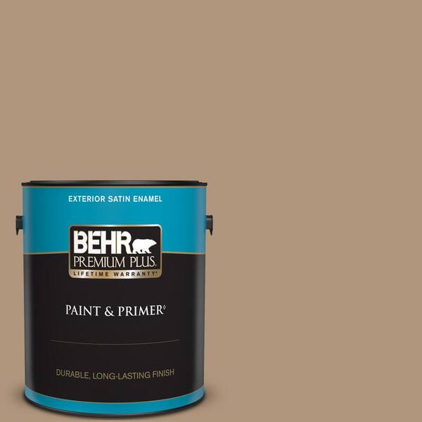 BEHR PREMIUM PLUS 1 gal. Home Decorators Collection #HDC-WR14-3 Roasted Hazelnut Satin Enamel Exterior Paint & Primer