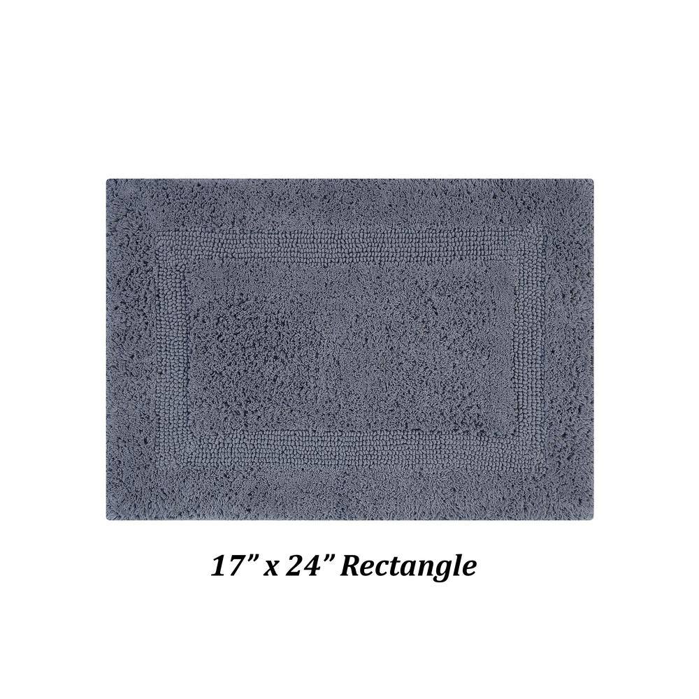 Luxurious Gray Cotton Tufted Reversible Bath Rug Set