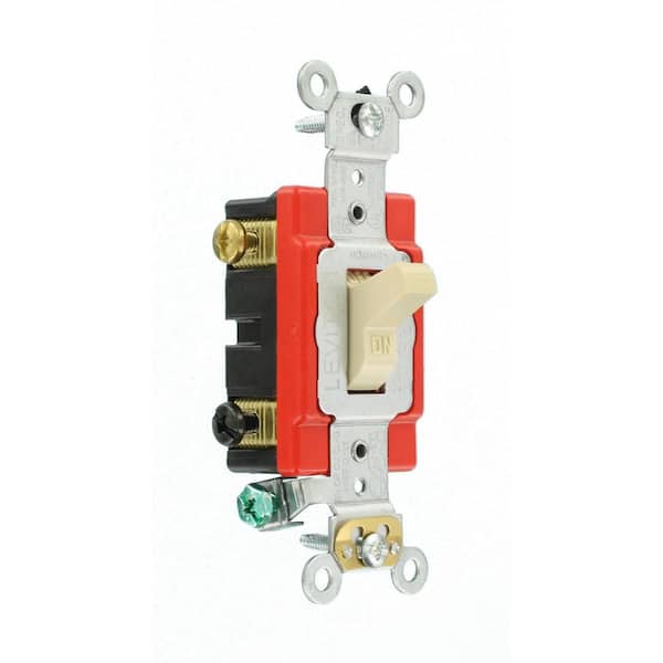 20 Amp Industrial Grade Heavy Duty Double-Pole Toggle Switch, Ivory 1222-2I