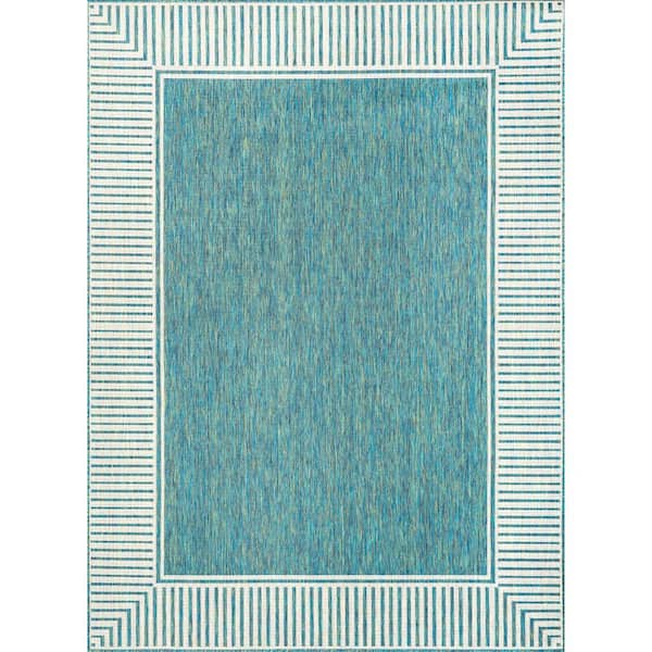 nuLOOM Asha Green 7 ft. x 9 ft. Bordered Indoor/Outdoor Area Rug
