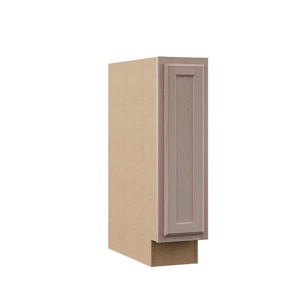 Hampton Bay 9 in. W x 24 in. D x 34.5 in. H Assembled Base Kitchen Cabinet in Unfinished with Recessed Panel