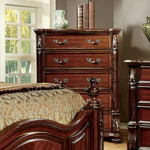 Furniture of America Liam Brown Cherry 5-Drawer 36 in. W. Chest of ...