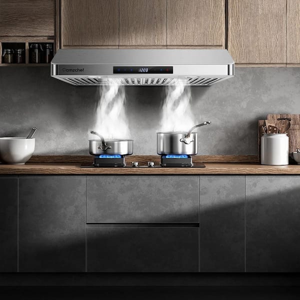 36 in. 700 CFM Ducted Under Cabinet Range Hood with Touch Display, LED Lights, and Permanent Filters in Stainless Steel