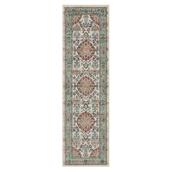 Home Decorators Collection Fitzgerald 2 ft. x 7 ft. Beige Abstract Runner Area Rug