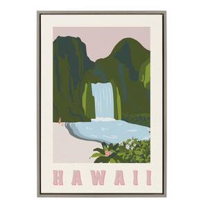 Sylvie Travel Poster Hawaii by Chay O. Framed Canvas Culture Art Print 23 in. x 33 in.