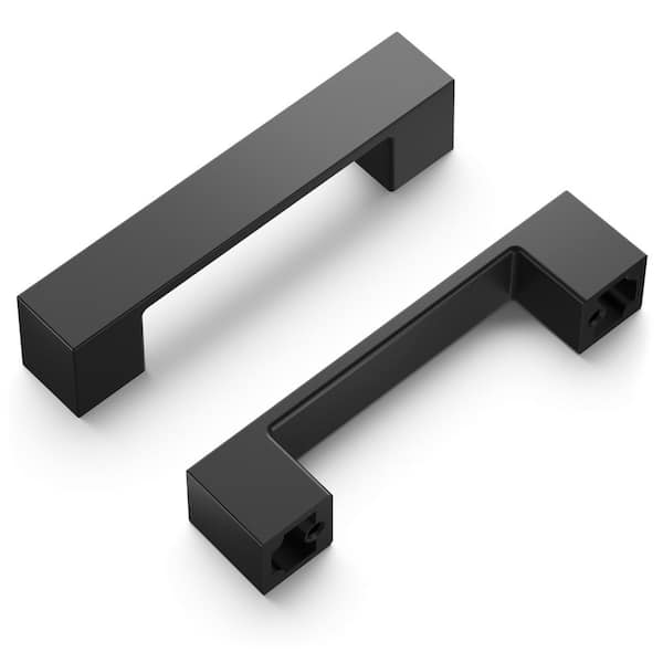 HICKORY HARDWARE Heritage Designs 3-3/4 in. (96 mm) Center-to-Center Matte Black Drawer Bar Pull (10-Pack )