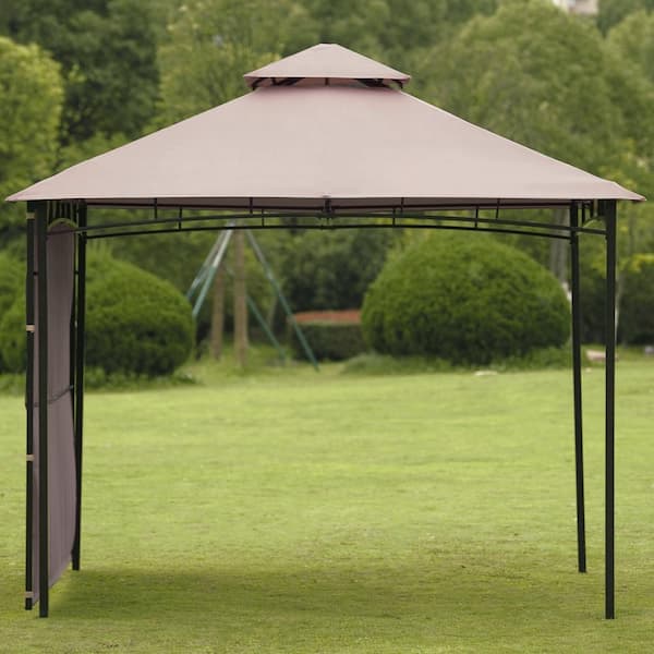 Tatayosi 9 ft. W x 9 ft. L Khaki Gazebo Canopy Soft Top Outdoor Patio Gazebo Tent