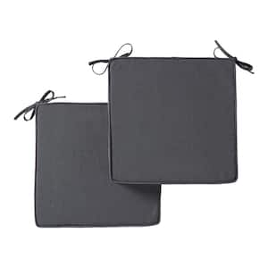 Sunbrella Coal Square Reversible Outdoor Seat Cushion (2-Pack)