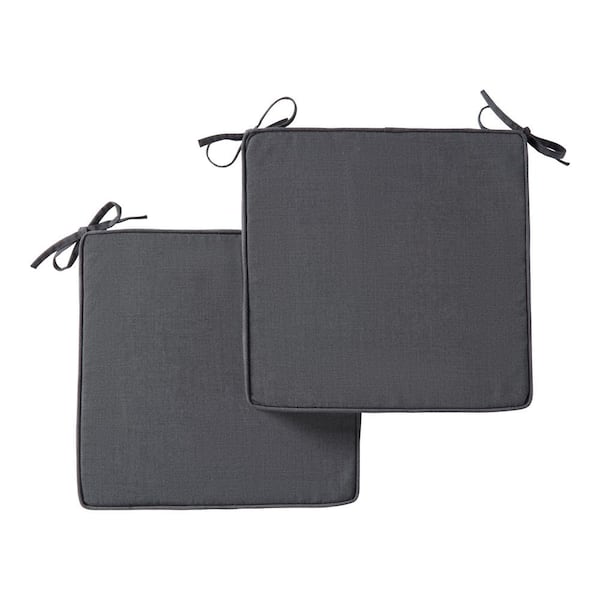 Greendale Home Fashions Sunbrella Coal Square Reversible Outdoor Seat Cushion (2-Pack)