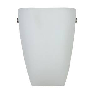 Elementary 7.25 in. Brushed Steel LED Wall Sconce with Opal Glass Shade