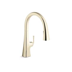 Graze Touchless Single-Handle Pull-Down Kitchen Sink Faucet with 3-Function Sprayhead in Vibrant French Gold