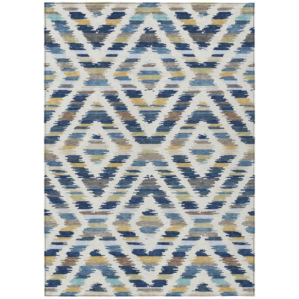 Chantille Machine Washable Indoor/Outdoor Abstract ACN2453 Navy 9 ft. x 12 ft. Area Rug price history on PriceWatchPro