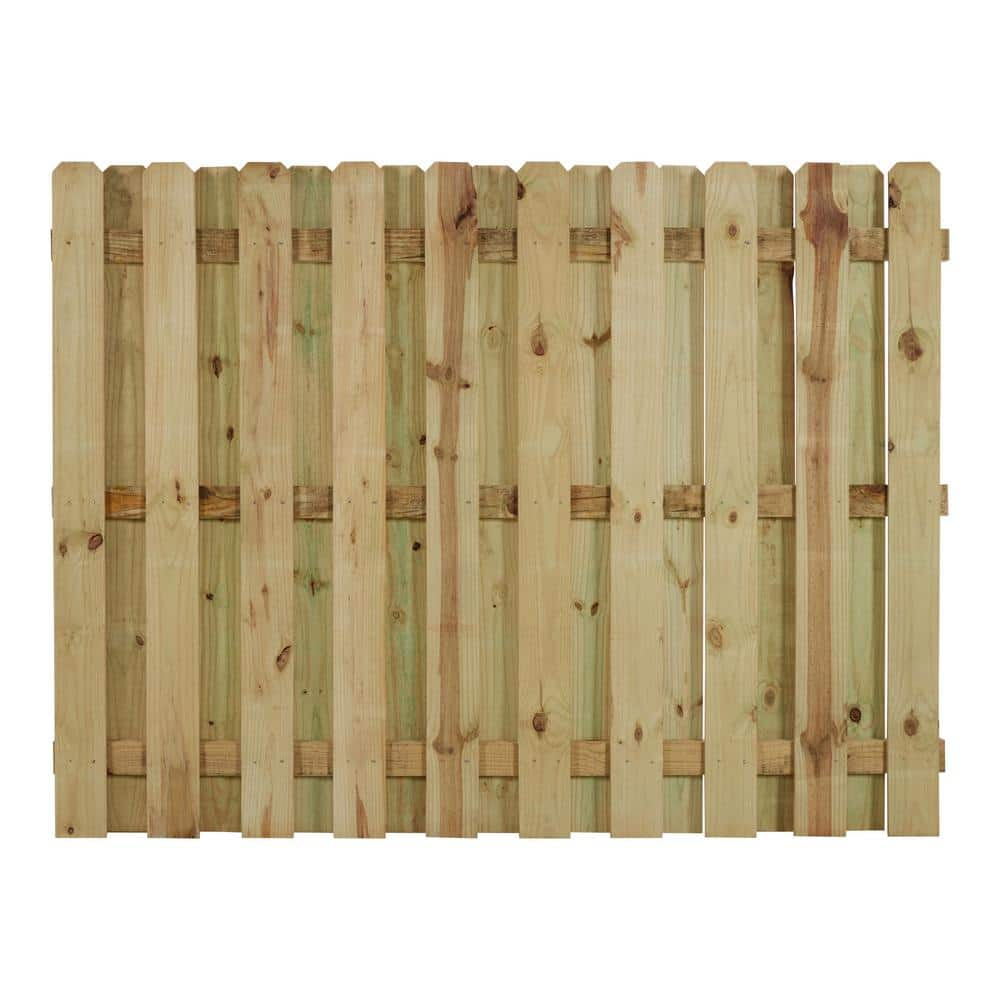 6 ft. x 8 ft. Pressure-Treated Pine Shadowbox Fence Panel 105817 - The ...