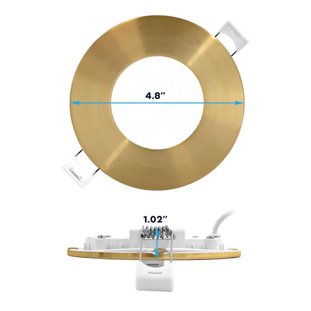 4'' Brass Trim Ultra Thin LED Recessed Lighting Kit