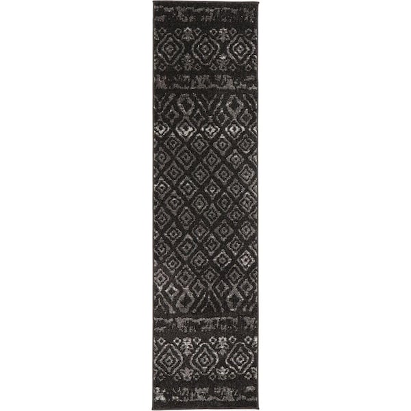Home Decorators Collection Tribal Essence Black 2 ft. x 7 ft. Runner Rug