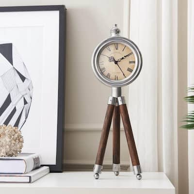 Lush Iron Table Clock 23 x 22cm Retro Vintage Traditional Homeware Decor Lush Iron Table Clock 23 x 22cm Retro Vintage Traditional Homeware Decor