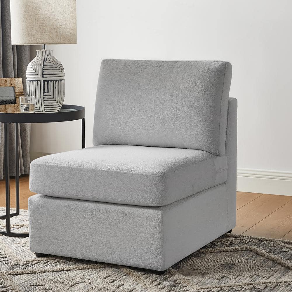 Chandler Gray Polyester Performance Fabric Slipper Chair