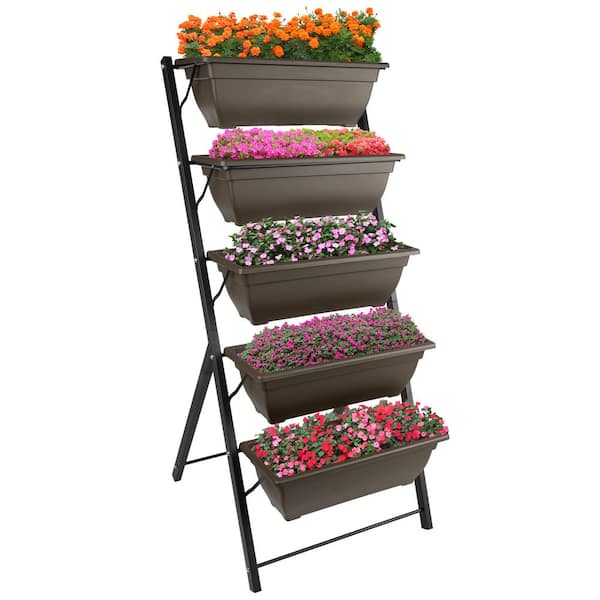 Pure Garden 5-Tier Vertical Planter, Brown