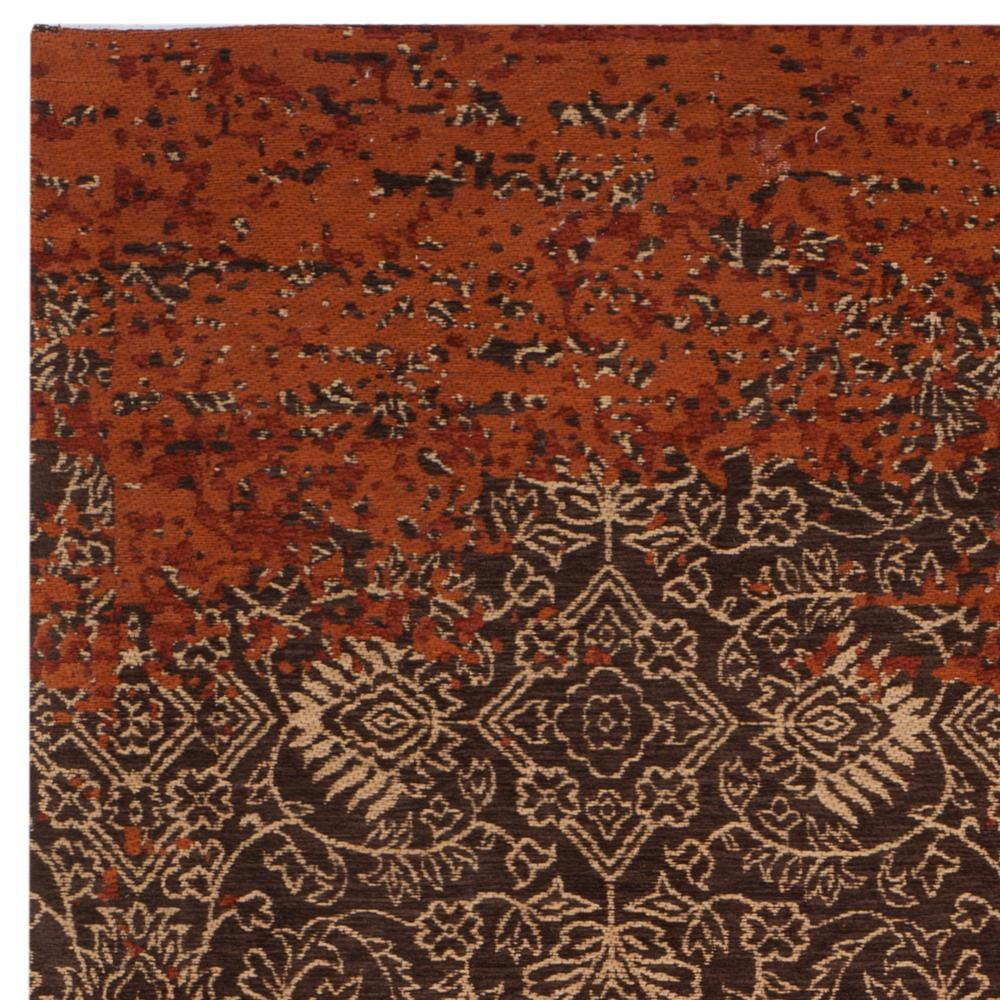 Rust and Brown Flat Woven Rectangular Area Rug
