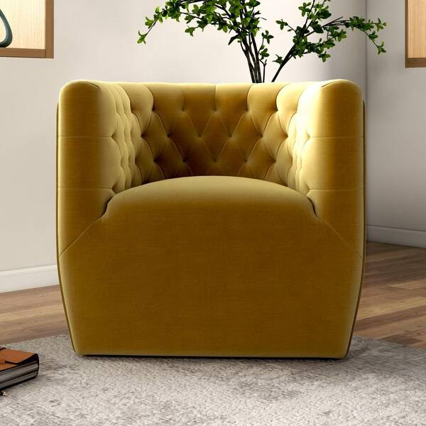 Swivel Armchair, Mid Century Velvet Accent Chair, Upholstered