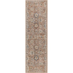 Oushak Home Rust 2 ft. x 8 ft. Floral Traditional Runner Area Rug