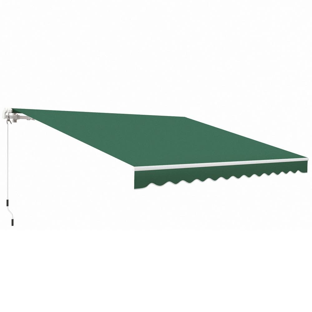 12 ft. W x 10 ft. D Retractable Awning Patio Awnings Sun Shade Shelter with 280g/m² UV & Water-Resistant Fabric, Green price history on PriceWatchPro