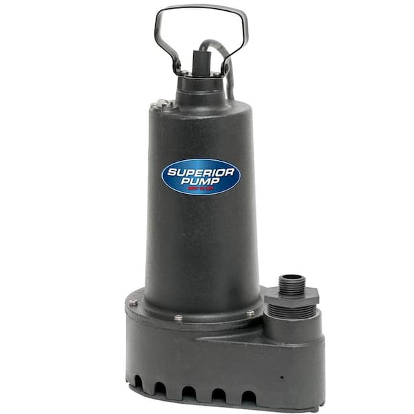 Superior Pump 91337 1/3 HP Cast Iron Submersible Utility Pump with 25-Foot Cord 