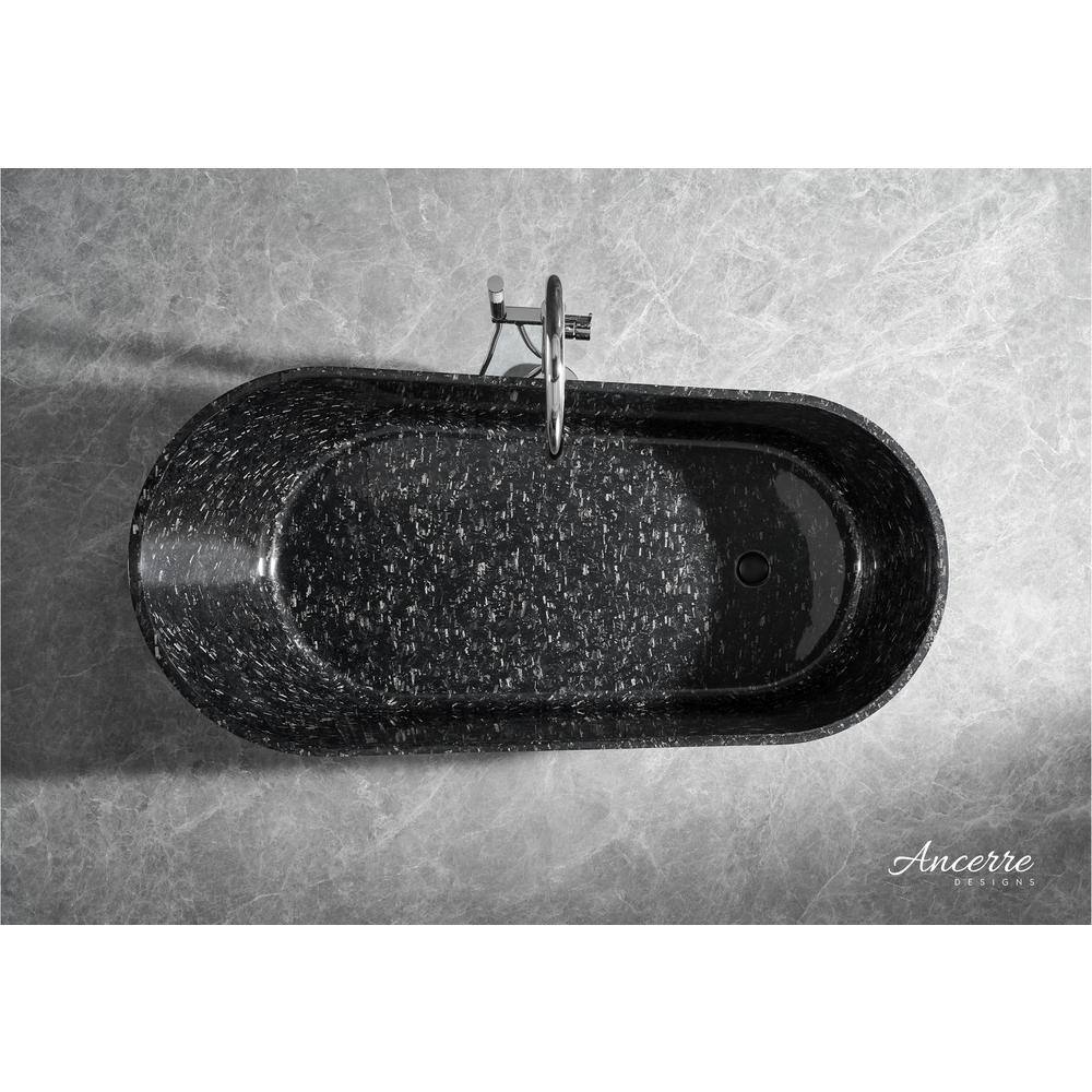 Coesistere 71'' Black Forged Carbon Fiber Freestanding Bathtub