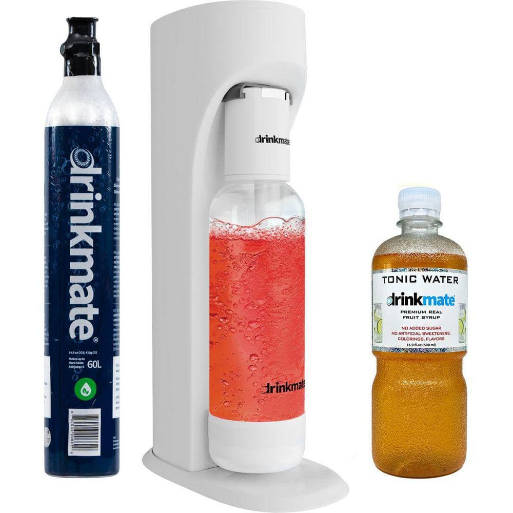 Classic White Sparkling Water and Soda Maker Machine Starter Kit with 1-60L CO2 Cylinder and Tonic Water Syrup price history on PriceWatchPro