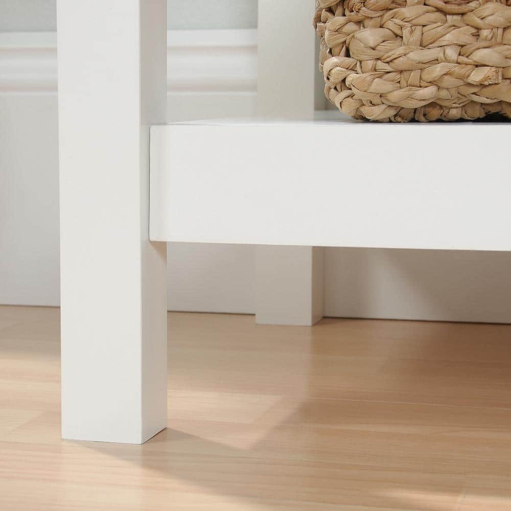 Soft White and Lintel Oak Bedroom Vanity with Mirror