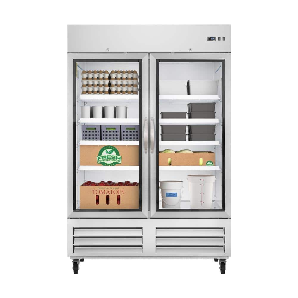 54" Stainless Steel Commercial Reach-In Refrigerator/Freezer with Glass Doors