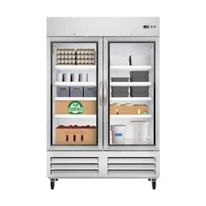 54 in. 42 cu. ft. Auto / Cycle Defrost Two-Glass Doors Convertible Upright Freezer/Refrigerator in Stainless-Steel