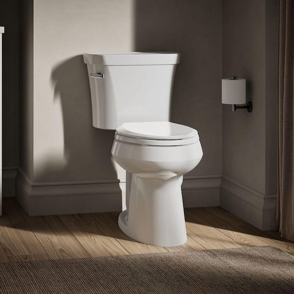 Highline 14 in. Rough In 2-Piece 1.28 GFP Single Flush Elongated Chair Height Toilet in White, Seat Not Included