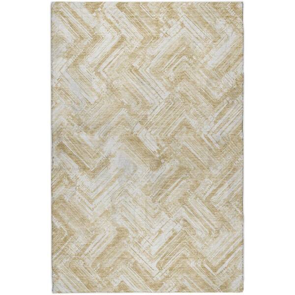 Dream Shag Premium Machine Washable Abstract ADS630 Beige 10 ft. x 14 ft. Area Rug