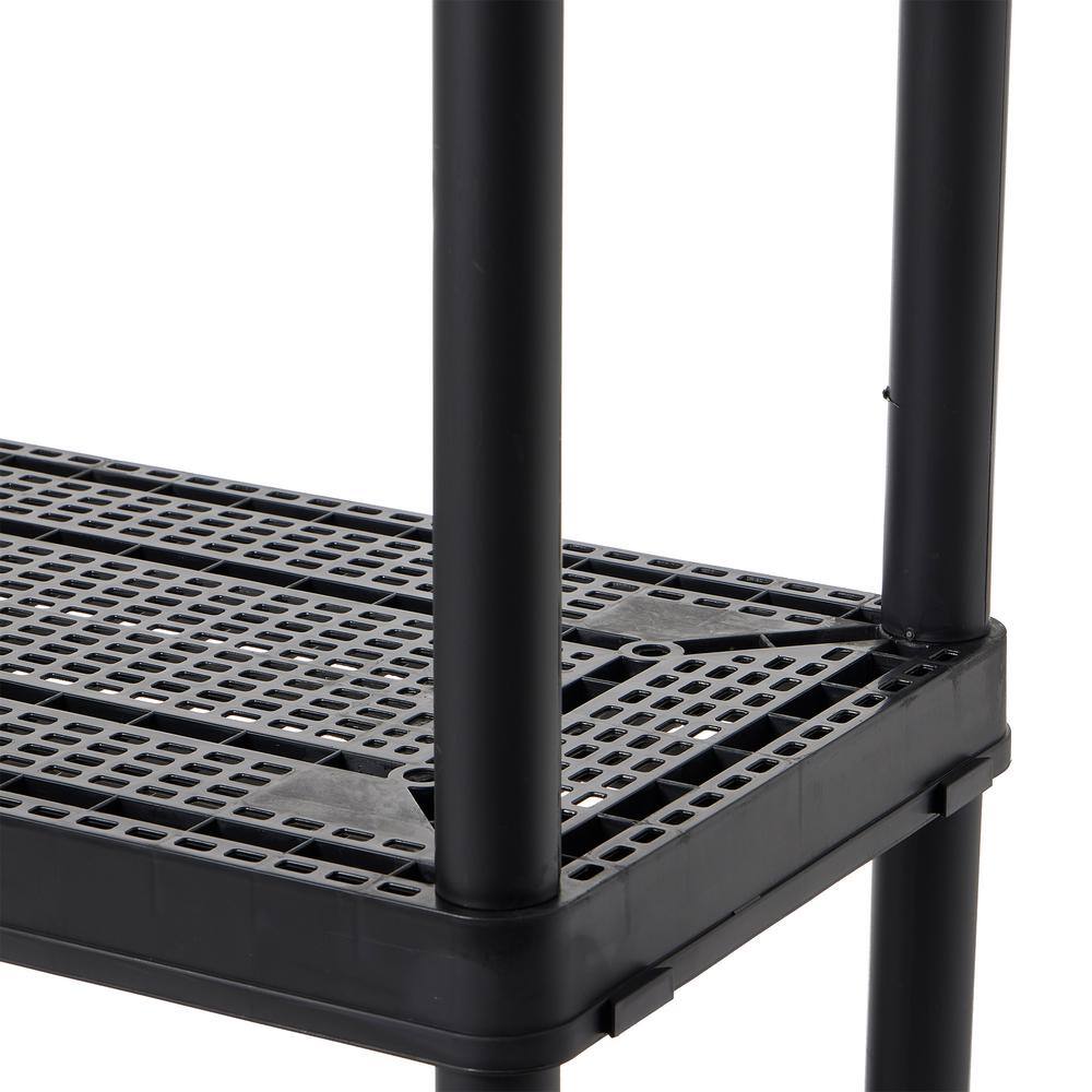 Maxit Black 4-Shelf Adjustable Ventilated Shelving Unit