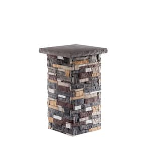 18 in. x 36 in. Marin Fog with a Slate Flat Cap Stone Pillar Kit