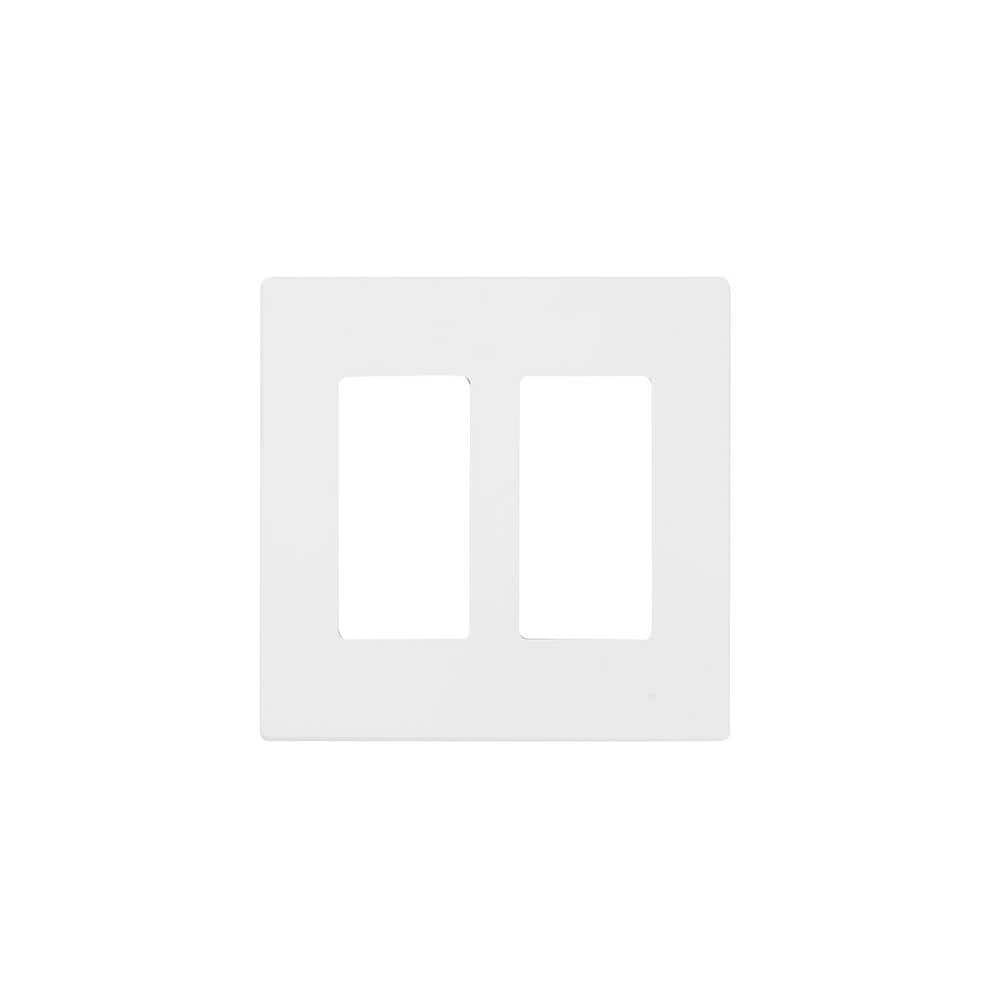 White 2-Gang Screwless Plastic Decorator Wall Plate, 10-Pack