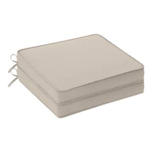 20 in. x 19 in.  Square Outdoor Seat Cushion in Putty (2-Pack)