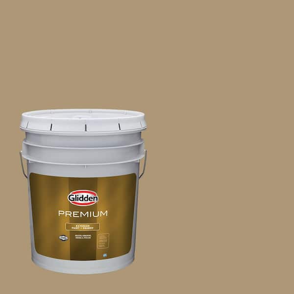 Glidden Premium 5 gal. PPG1101-5 Bear Hug Semi-Gloss Exterior Latex Paint