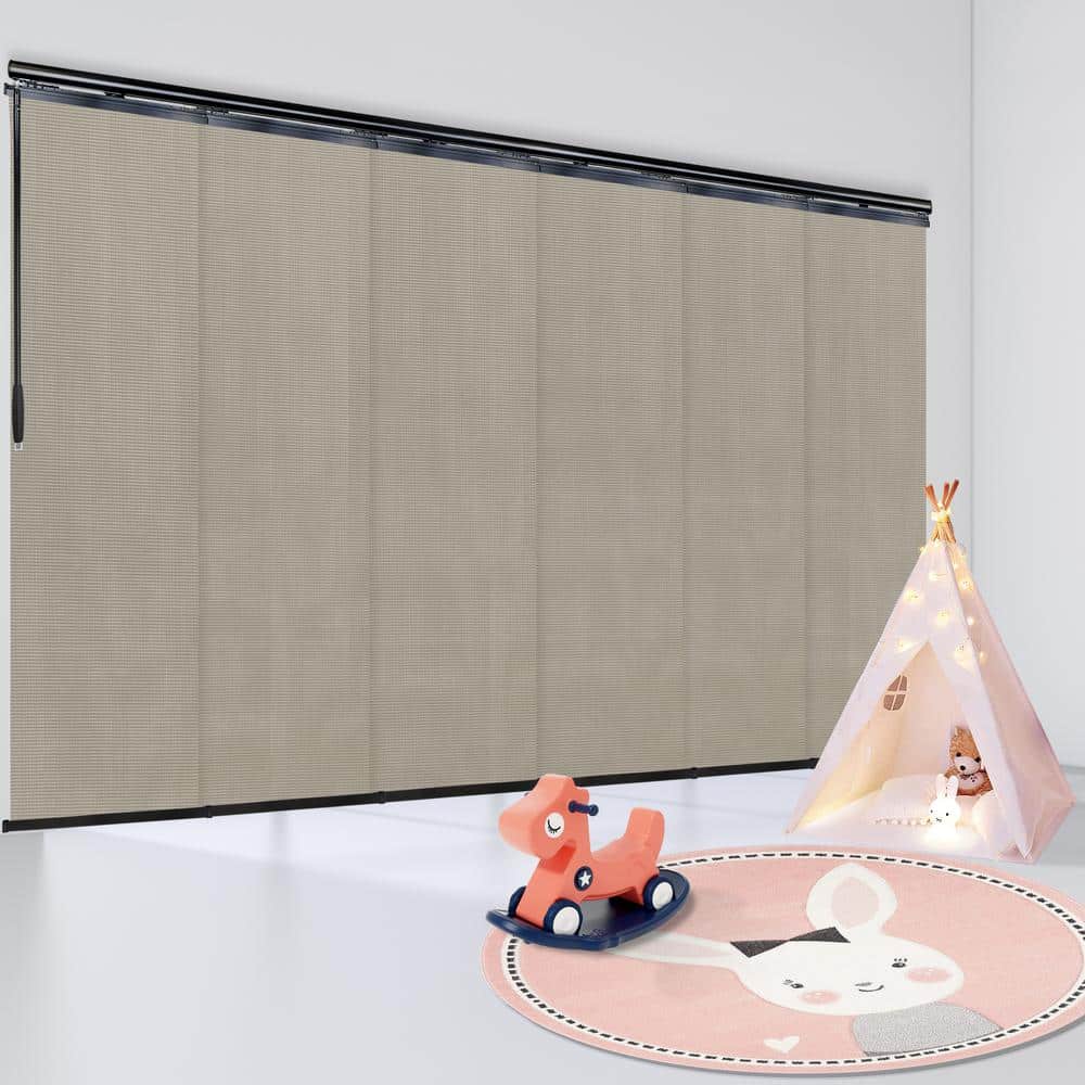Soot 70 in. - 130 in. W x 94 in. L Adjustable 6-Panel in Black Single Rail Panel Track with 23.5 in. Slates price history on PriceWatchPro