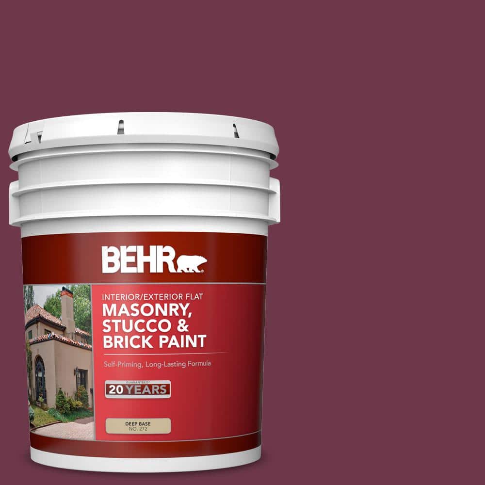 5 gal. #PPU1-14 Formal Maroon Flat Interior/Exterior Masonry, Stucco and Br