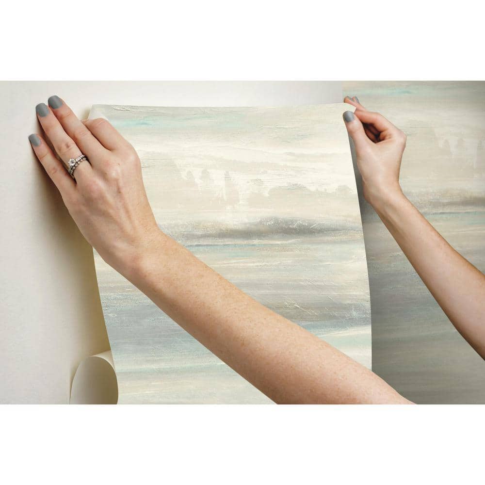 Natural Blue and Beige Scenic Peel and Stick Wallpaper