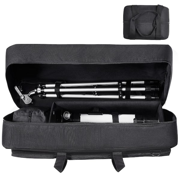 VEVOR 30in. Black Telescope Case Telescope Storage Bag with Fixed Buckles Multi-Pocket and Detachable Divider Briefcase ( M )
