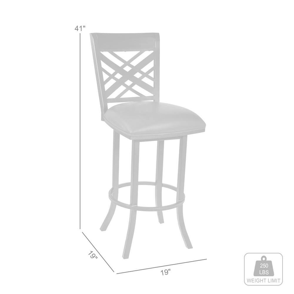 Tahiti 26" Brown Faux Leather Swivel Barstool with Metal Frame